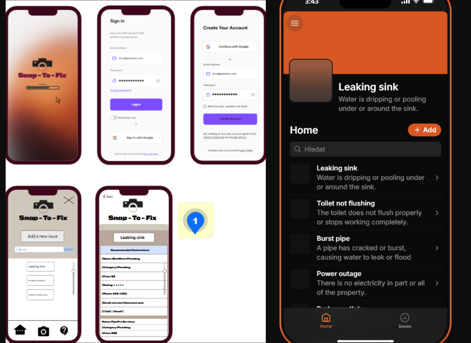 Snap-to-Fix app built in Glide